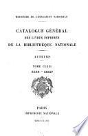 Catalogue général des livres imprimés de la Bibliothèque nationale