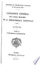 Catalogue général des livres imprimés de la Bibliothèque nationale