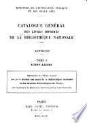 Catalogue général des livres imprimés de la Bibliothèque nationale