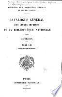 Catalogue général des livres imprimés de la Bibliothèque nationale