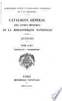 Catalogue général des livres imprimés de la Bibliothèque nationale