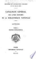 Catalogue général des livres imprimés de la Bibliothèque nationale