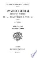 Catalogue général des livres imprimés de la Bibliothèque nationale