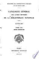 Catalogue général des livres imprimés de la Bibliothèque nationale