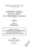 Catalogue général des livres imprimés de la Bibliothèque nationale