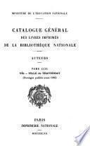 Catalogue général des livres imprimés de la Bibliothèque nationale