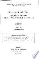 Catalogue général des livres imprimés de la Bibliothèque nationale