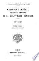 Catalogue général des livres imprimés de la Bibliothèque nationale