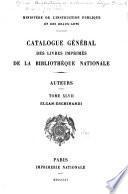 Catalogue général des livres imprimés de la Bibliothèque nationale