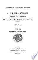 Catalogue général des livres imprimés de la Bibliothèque nationale