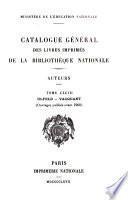Catalogue général des livres imprimés de la Bibliothèque nationale