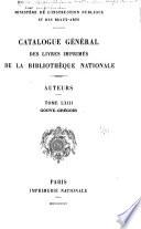 Catalogue général des livres imprimés de la Bibliothèque nationale