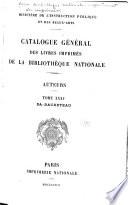 Catalogue général des livres imprimés de la Bibliothèque nationale