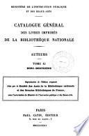 Catalogue général des livres imprimés de la Bibliothèque nationale