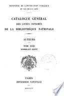 Catalogue général des livres imprimés de la Bibliothèque Nationale