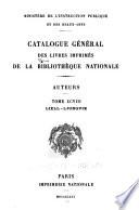 Catalogue général des livres imprimés de la Bibliothèque nationale