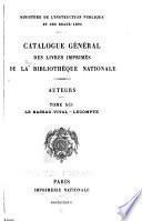 Catalogue général des livres imprimés de la Bibliothèque nationale
