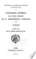Catalogue général des livres imprimés de la Bibliothèque nationale