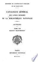 Catalogue général des livres imprimés de la Bibliothèque nationale