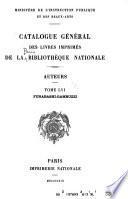 Catalogue général des livres imprimés de la Bibliothèque nationale