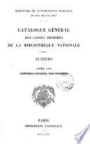 Catalogue général des livres imprimés de la Bibliothèque Nationale