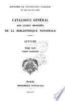 Catalogue général des livres imprimés de la Bibliothèque Nationale