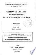 Catalogue général des livres imprimés de la Bibliothèque nationale