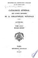 Catalogue général des livres imprimés de la Bibliothèque nationale