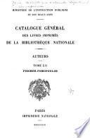 Catalogue général des livres imprimés de la Bibliothèque nationale