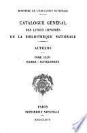 Catalogue général des livres imprimés de la Bibliothèque nationale
