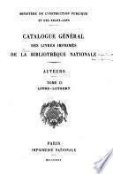 Catalogue général des livres imprimés de la Bibliothèque nationale