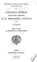 ... Catalogue général des livres imprimés de la Bibliothèque nationale: La Riverolle-Launay-Pieau. 1926