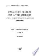 Catalogue général des livres imprimés