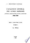 Catalogue général des livres imprimés