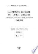 Catalogue général des livres imprimés