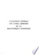 Catalogue général des livres imprimés