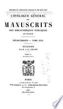Catalogue général des manuscrits des bibliothèques publiques de France. Départements
