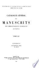 Catalogue général des manuscrits des bibliothèques publiques de France. Départements