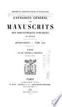Catalogue général des manuscrits des bibliothèques publiques de France. Départements