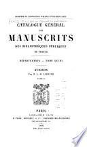 Catalogue général des manuscrits des bibliothèques publiques de France. Départements