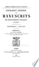 Catalogue général des manuscrits des bibliothèques publiques de France