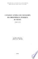 Catalogue général des manuscrits des bibliothèques publiques de France