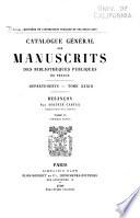 Catalogue général des manuscrits des bibliothèques publiques de France
