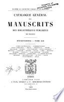Catalogue général des manuscrits des bibliothèques publiques de France