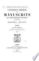 Catalogue général des manuscrits des bibliothèques publiques de France