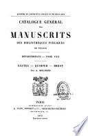 Catalogue général des manuscrits des bibliothèques publiques de France