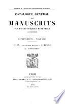 Catalogue général des manuscrits des bibliothèques publiques de France