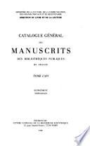 Catalogue général des manuscrits des bibliothèques publiques de France
