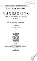 Catalogue général des manuscrits des bibliothèques publiques de France