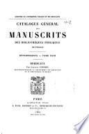 Catalogue général des manuscrits des bibliothèques publiques de France
